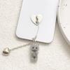 Fashion Flocking Cat Heart Pendant Phone Straps Lanyard Pocket Keychain Strap Backpack Charm Car Key Decoration