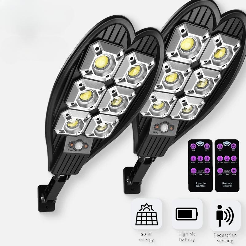 2000LM Solar Street Light IP65 Waterproof Remote Control PIR Motion Sensor Solar Lamps 3 Modes Outdoor Garden Yard Wall Light