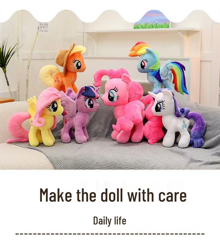 Little Pony Cute Plush Toy - Adorable Pet Pony Figure Cushion, Perfect Gift for Children's Birthdays