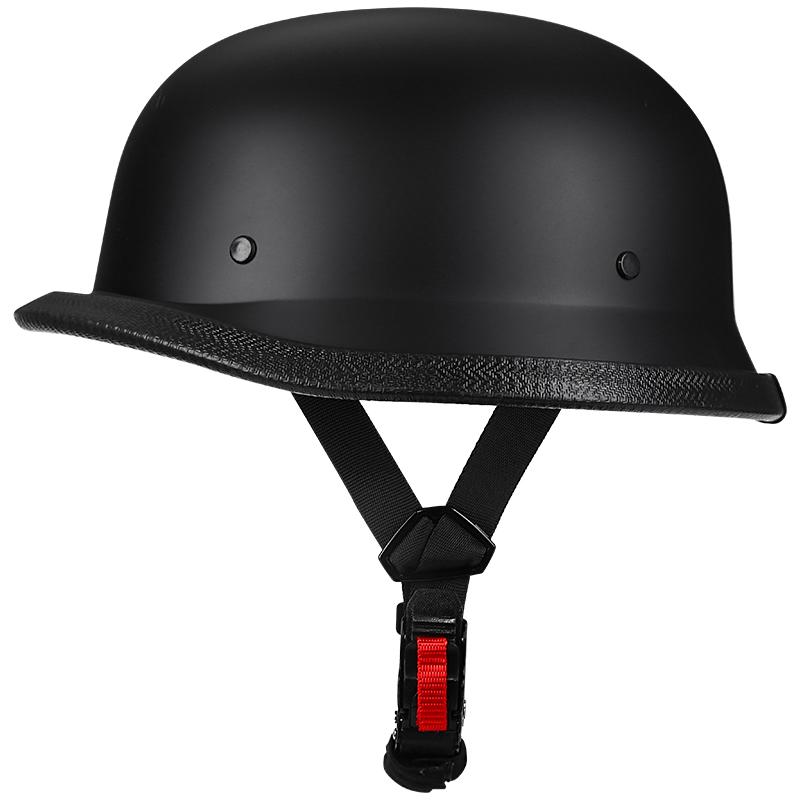 German Retro Style Biker Half Helmet 108 Military Green Silver Goggles All-Season Unisex Motorcycle Gear Half Helmet