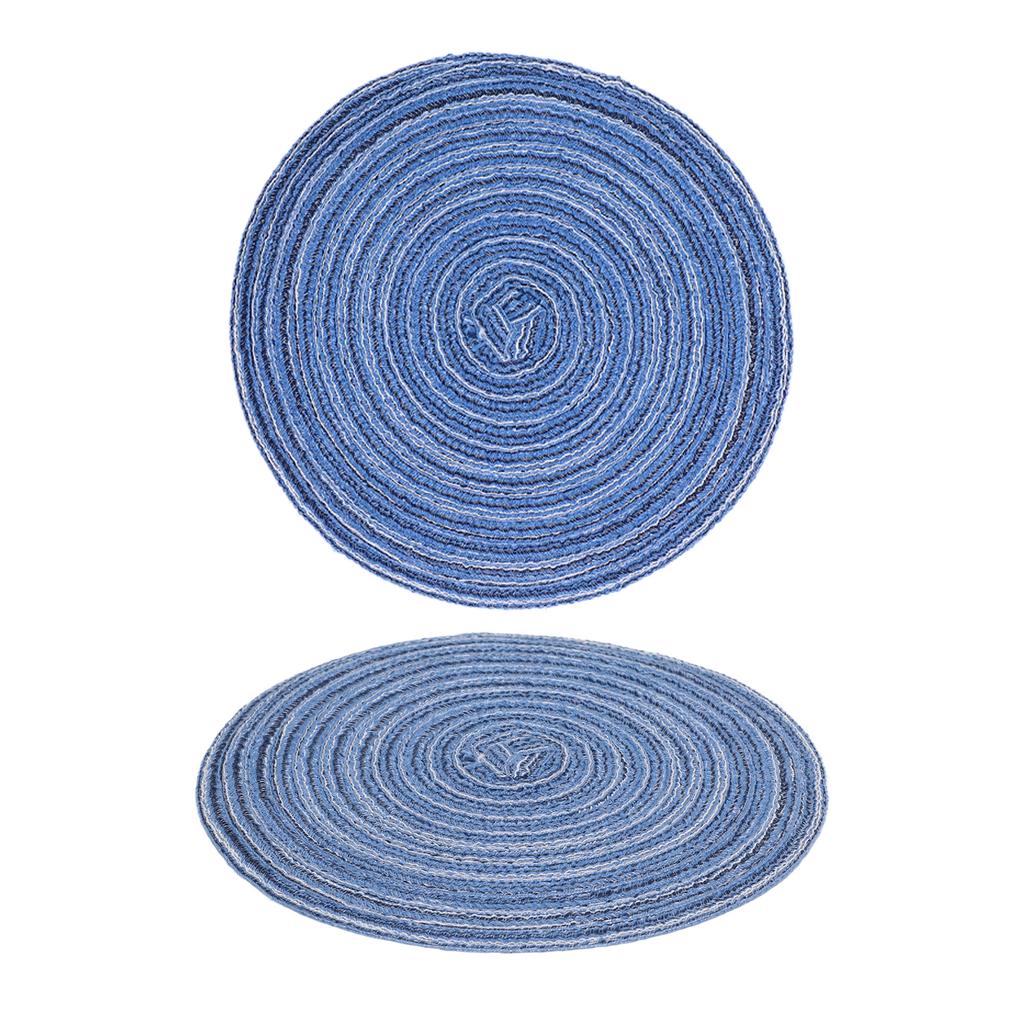 6Pcs Round Placemats Braid Heat Insulation Nonslip Stable Highly Durable Wide Application Place