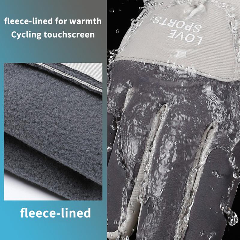 Windproof And Waterproof Outdoor Gloves Touch Screen Thumb And Index Finger Fingertips Warm Gloves For Running Cycling