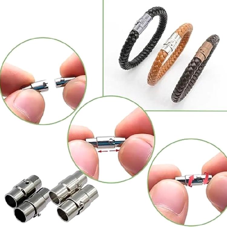 10 Pack Copper Magnetic Clasps Cord End Caps Leathers Rope End Caps for Jewelry