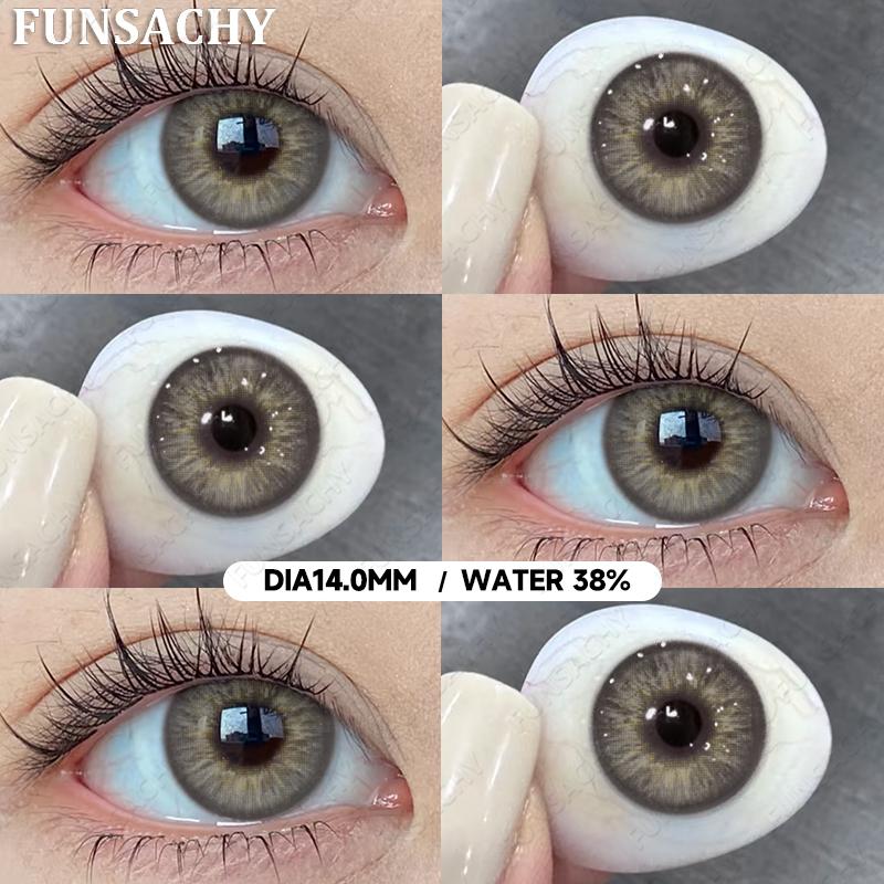 

FUNSACHY 1 пара больших черных контактных линз для глаз с диоптриями, красивые зрачковые линзы для близорукости, цветные линзы с рецептом -2.00