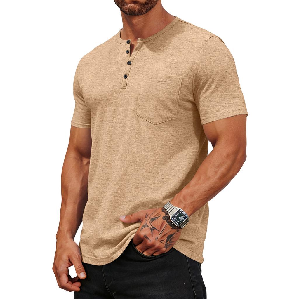 Henley Shirts for Men Mens Short Sleeve Henley Shirts Summer Shirts for Men Short Sleeve Henley Shirts for Men Casual Style