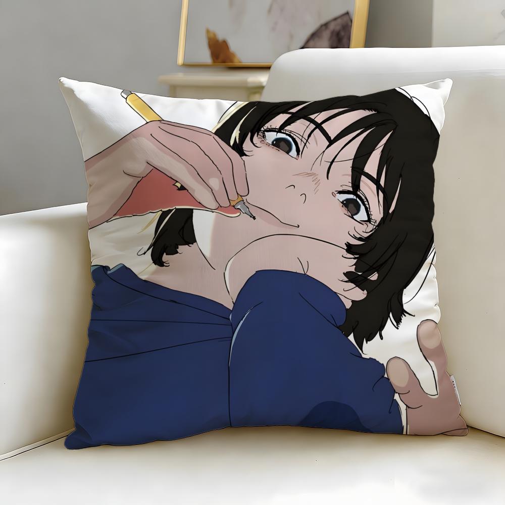 anime Look Back Cushion Cover Soft & Easy-Wash Pillow Case – Versatile for Couch, Bed, Travel and Office