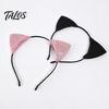 Shiny Kitten Ears for Girls Furry Cat Headband Women, Glitter Ear Hair Comfortable Cosplay Accessory Halloween Costume Party And Masquerade