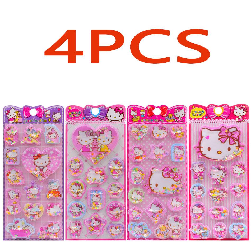 New Sanrio 3D Three-Dimensional Water Shaking Flashing Refrigerator,Hello Kitty Laptop/Phone Case & Children's Stickers for Kids