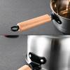 Utoo Stainless Steel Milk/Saucepan with Wooden Handle and Glass Lid