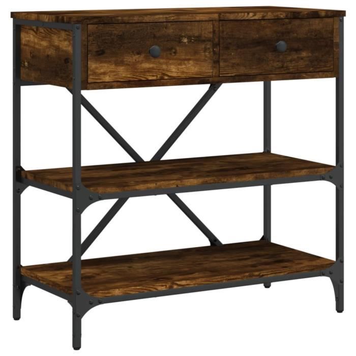 VidaXL Table console chêne fumé 75x34,5x75 cm bois d'ingénierie 833410