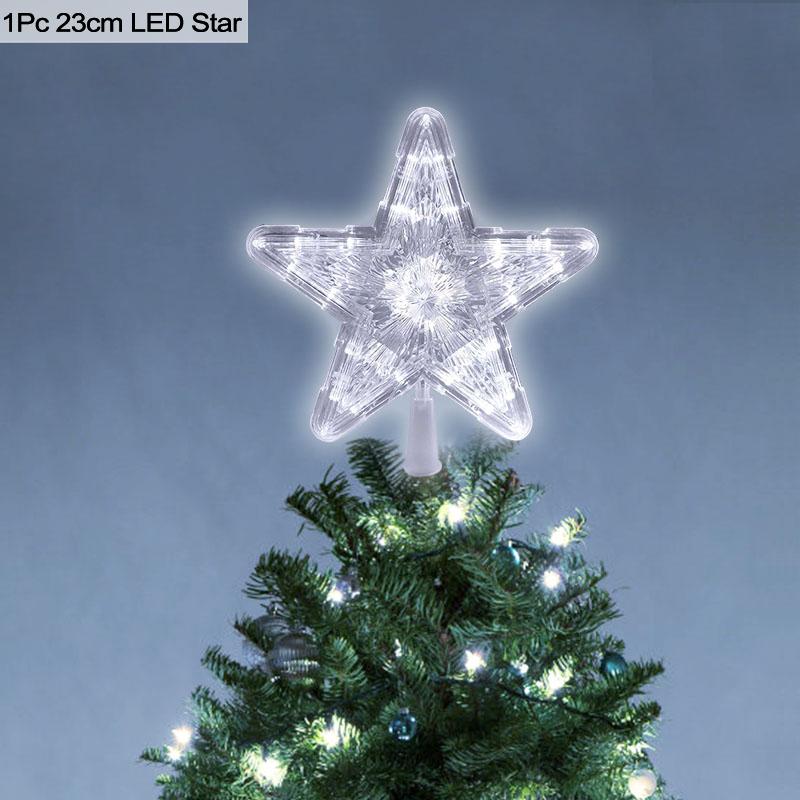 Christmas Tree Top Star LED Light Lamp Christmas Decorations For Home Xmas Tree Ornaments Navidad New Year 2025 Natal Noel