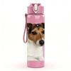 1PC Jack Russell Dog Portrait 750ml Color Plastic Sports Water Bottle Leakproof Flip Straw Lid Suitable for Sports Office Home Use
