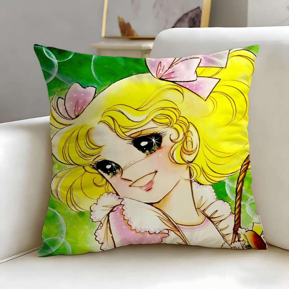classic anime Candy Candy Cushion Cover Soft & Easy-Wash Pillow Case – Versatile for Couch, Bed, Travel and Office
