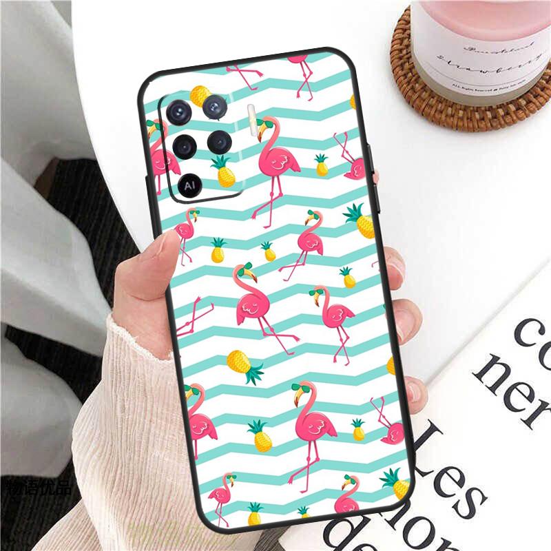 Flamingo Case For Oppo A58 A5 Pro A15 A16 A17 A57 A77 A94 A74 A54 A76 A96 A40 A60 A80 A18 A38 A78 A98