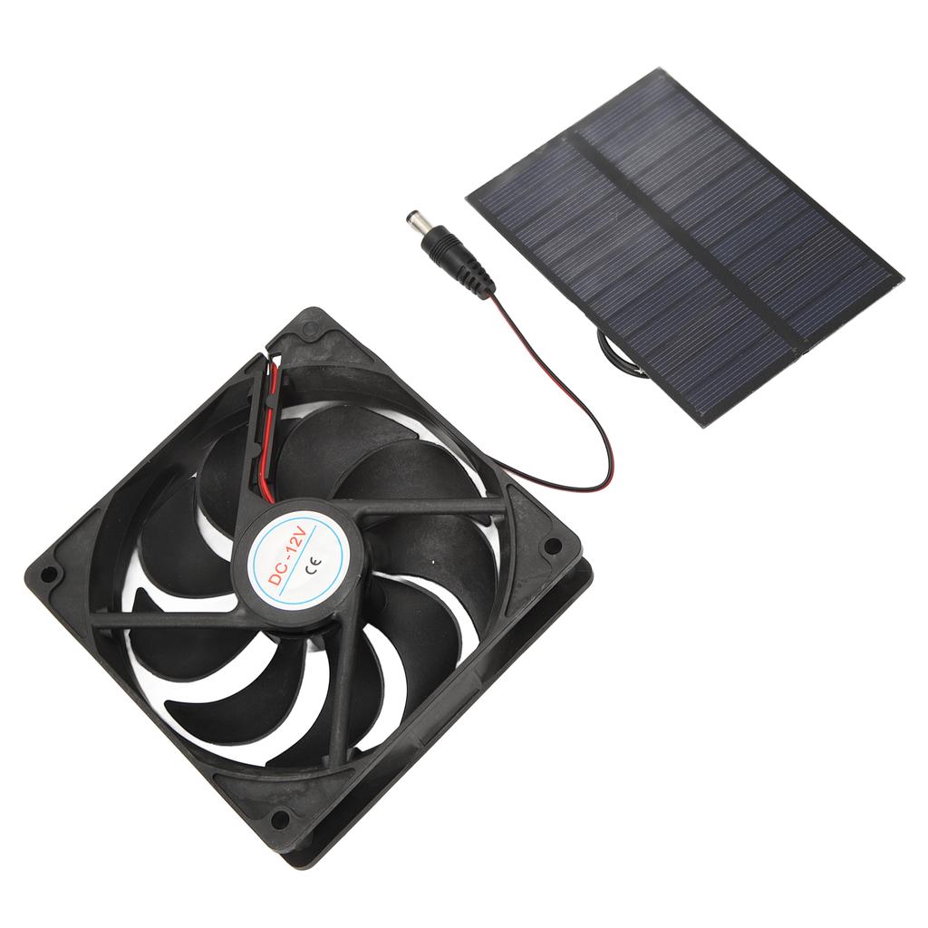 Outdoor Solar Panel Fan Kit Monocrystalline Silicon for Caravans Campers Toilets Pet Houses 12V 3W