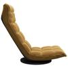 Floor Chair Swivel Brown Velvet