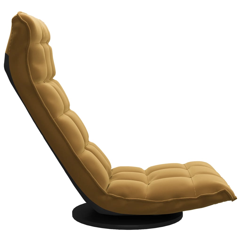 Floor Chair Swivel Brown Velvet