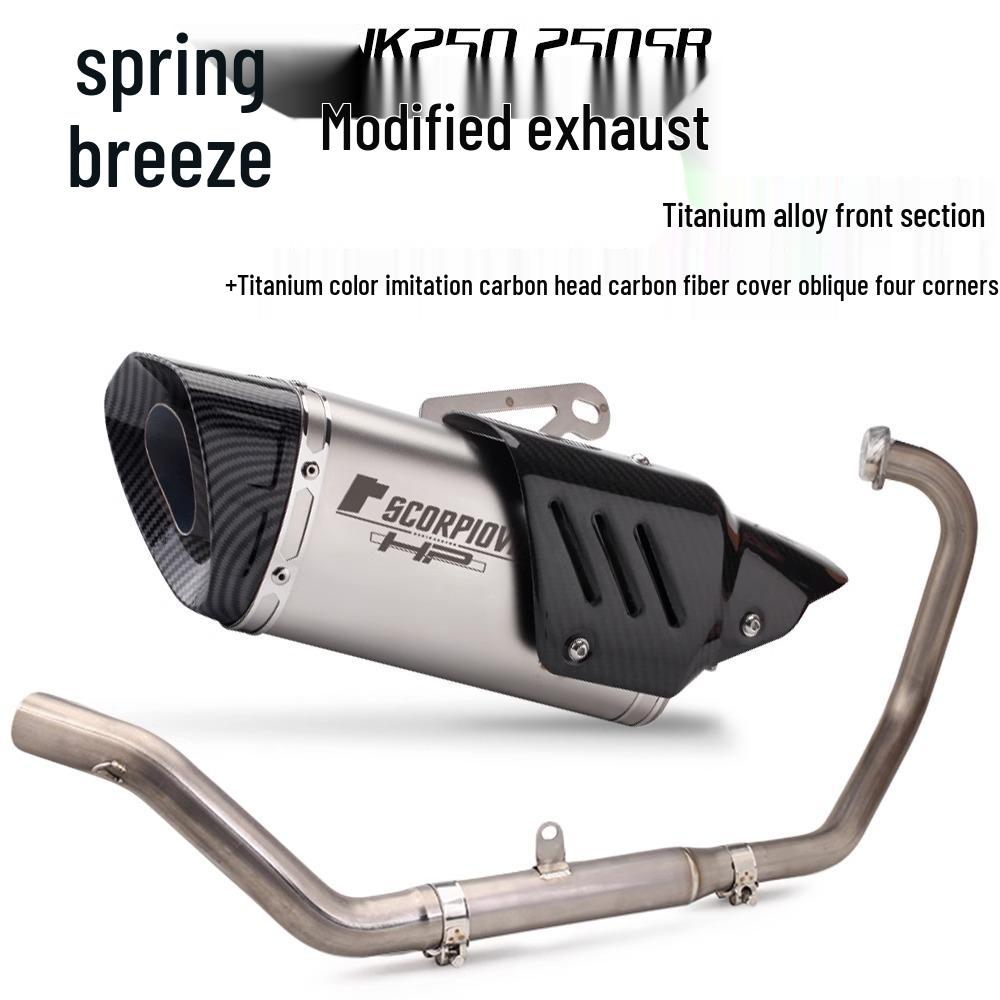 CFMOTO 250SR Complete Motorcycle Exhaust System: Front Pipe & Tail Muffler Set
