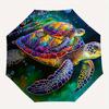 Schildkröten, Meeres-Thema, Achtrippig, Selbstfaltender Regenschirm Eignet sich für den täglichen Gebrauch im Freien und ist ein ideales Geschenk für Freunde und Familie,