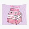 Arazzo Carino al Latte di Fragola Cartone Animato Rosa Fragola Appeso a Parete Arte per Stanza di Bambine Adolescenti Decorazione Coperta da Parete Rosa