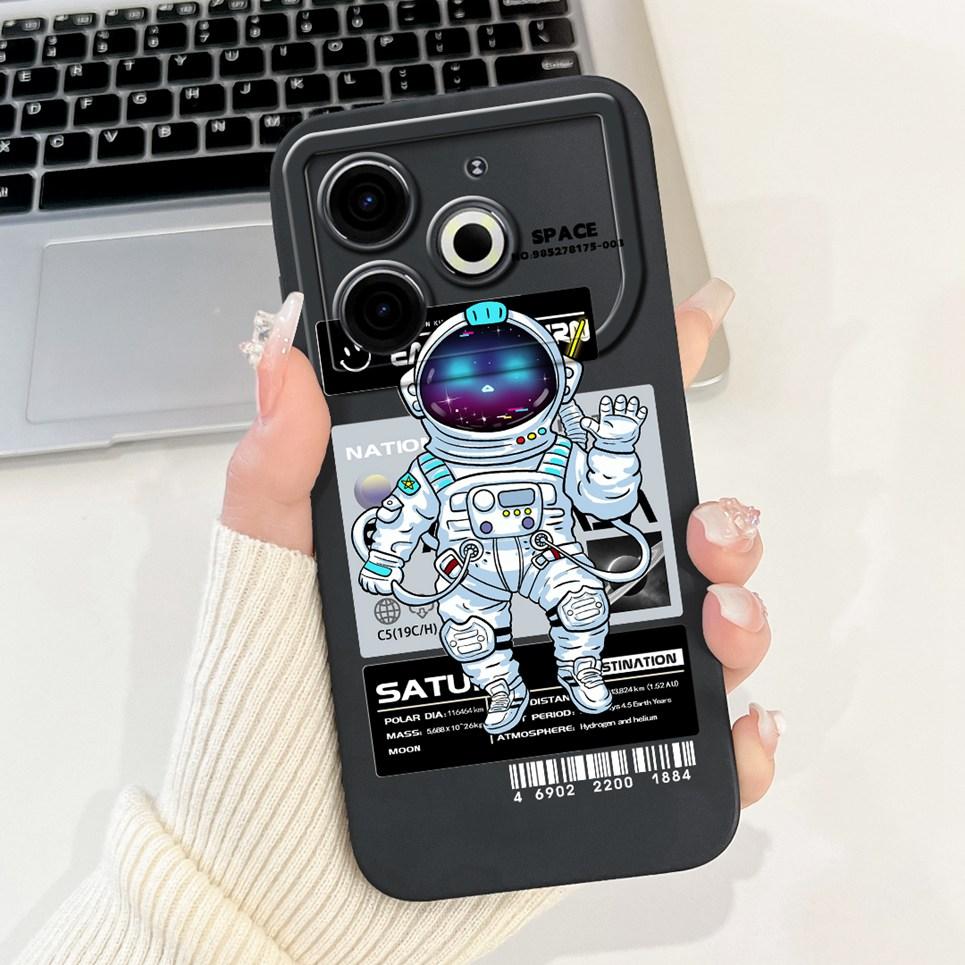 Cartoon Fashion Back Cover For Tecno Pova 6 Neo Pova6 Neo Phone Case Silicone Soft TPU Dragon Astronaut Black Cat Funda Bumper
