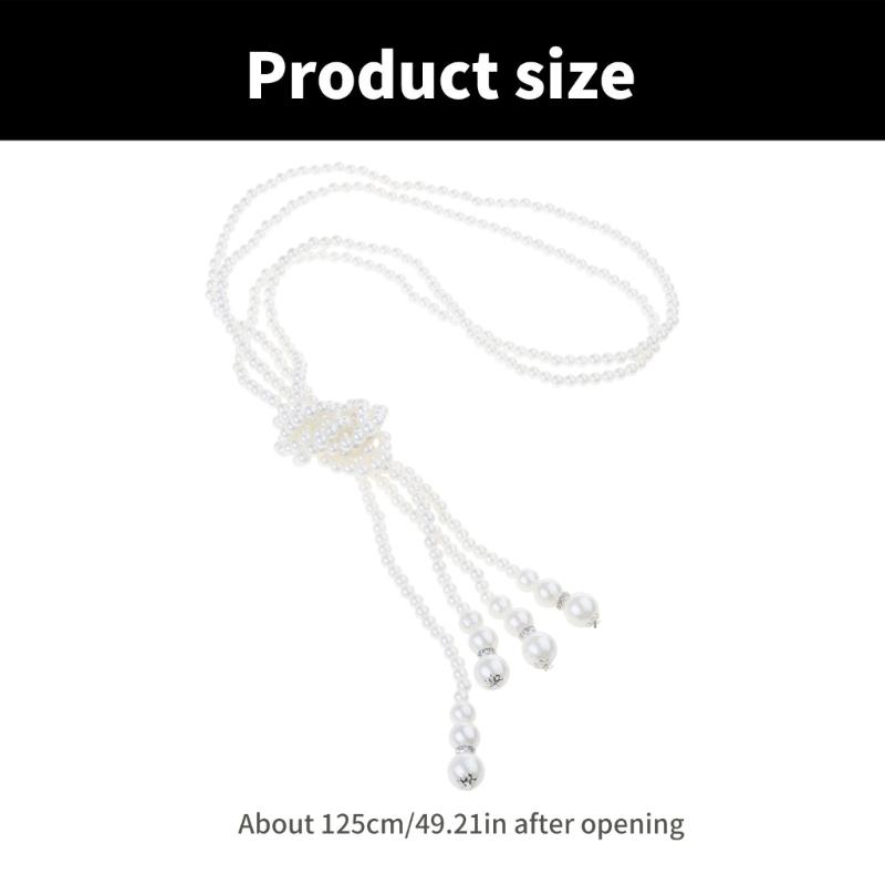 Elegant Pearls Multi Layer Necklace Chic Multi Layer Pearls Necklace Jewelry with Knot Designs for Social Gatherings