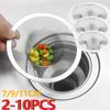 2-10pcs Stainless Steel Bathroom Drain Filter Net 7/9/11CM Screening Sink Drain Strainer Hair Catchers Stoppers Kitchen Tool