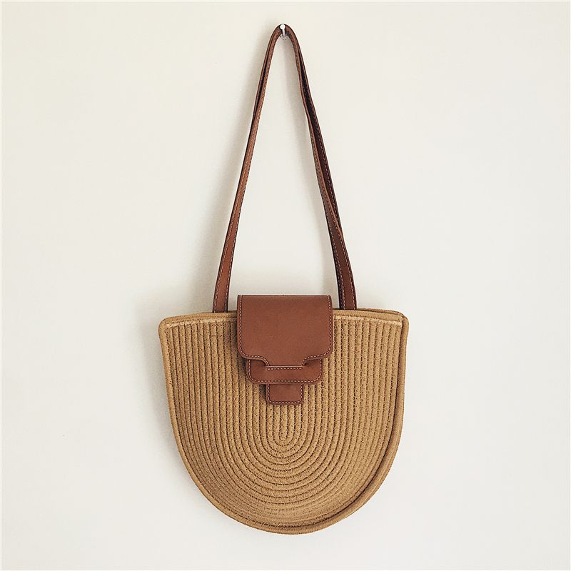 

Weaving All-Matching Seaside Holiday One Shoulder Bag Khaki large(Without pendant)