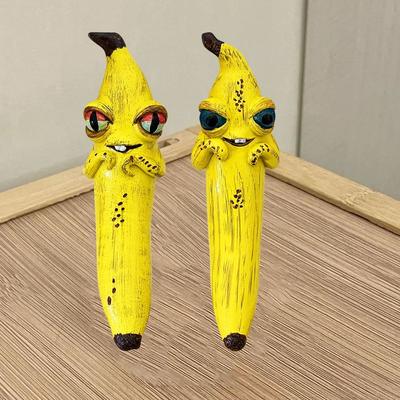 Figurka Człowiek Banan z Żywicy Zabawka Sensoryczna Rzeźba Unikalna Statua Banana Figurki Rękodzieło Kreskówkowa Postać Banana Dekoracja Biurka