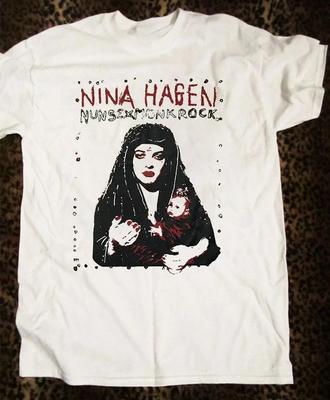 VTG Nina Hagen Album Music T Shirt S-5XL Heavy Cotton White T Shirt BL585 Unisex T-Shirt