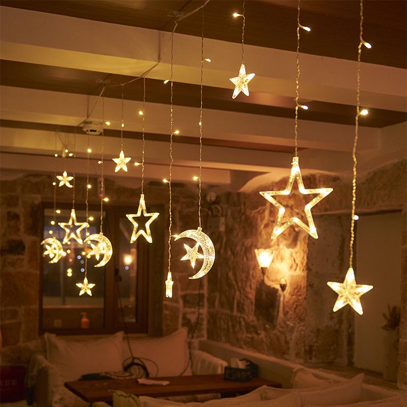 LED Star String Lights: Colorful Flashing Decorations for Bedroom, Party, and Atmosphere Enhancement.