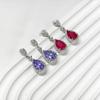 Gusen Teardrop Series Colorful Gem & Diamond Earrings