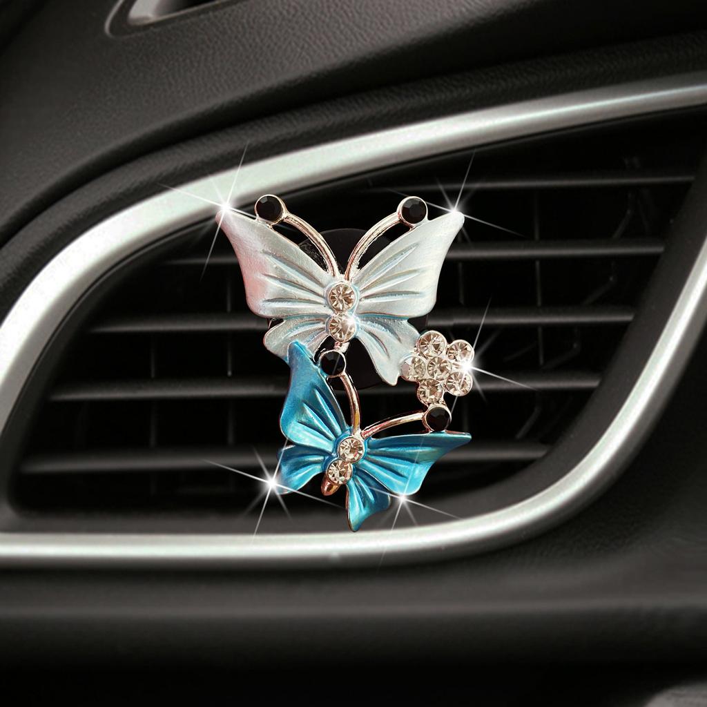 Air Freshener Butterfly Car-styling Car Perfume Natural Smell Air Conditioner  Butterfly Diamond Aromatherapy Decoration Clip
