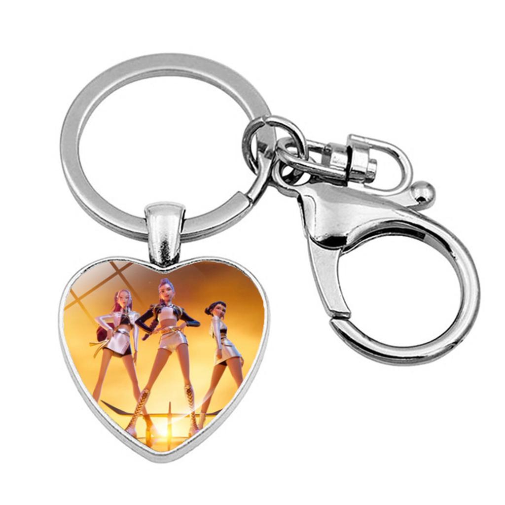 Witch Girl Group Surrounding Love Keychain Pendant Cartoon Anime Heart Pendant Accessories