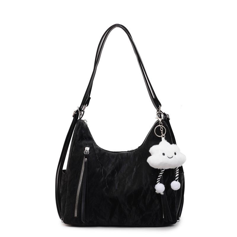 Minimalist Womens Large Capacity Pu Shoulder Bag With Zipper Closure For Daily Use