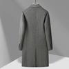 Manteau en laine double face 100% laine pour homme, classique long au-dessus du genou, croisé, avec doublure amovible en duvet, manteau en laine