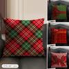 Gift Red Box Bow Cushion Cover Natural Linen Organic Fabric Double-Sided Printing Sofa Home Decor Gift Pillow Case
