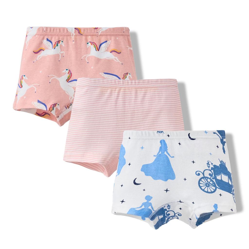 Girls' Pure Cotton Cartoon Boxer Briefs - Breathable School Shorts