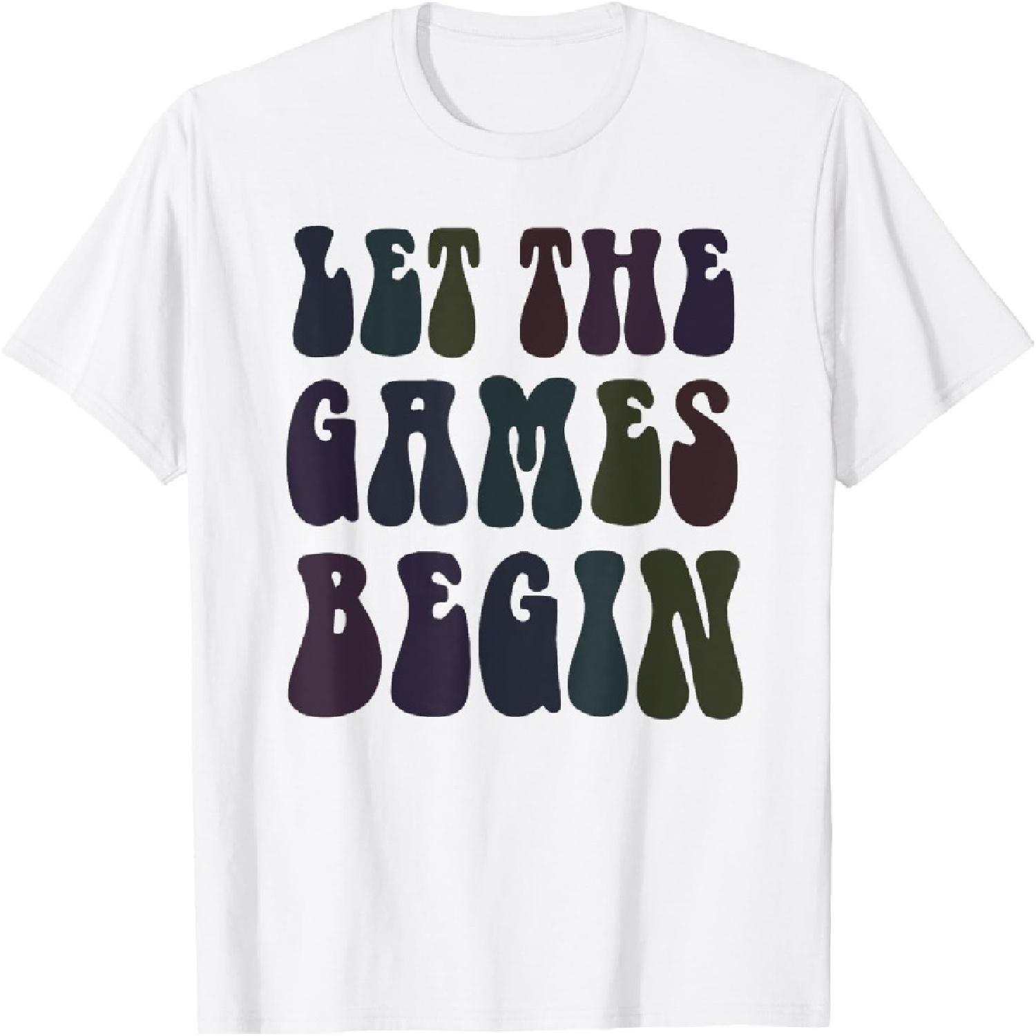 Retro LET THE GAMES BEGIN Fantasy Football Warrior Draft Day T-Shirt S