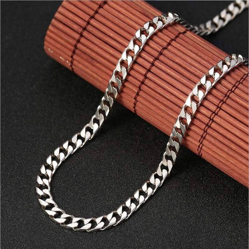 

Мужское ожерелье из 100% чистого серебра S925 в стиле ретро, ​​5 мм, модное корейское ожерелье 5,5 мм, индивидуальное трендовое ожерелье для мужчин и женщин