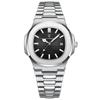 POEDAGAR Square Business Men Clock Stainless Steel Waterproof Luminous Date Male Wristwatch Sports Luxury Quartz Watches For Men