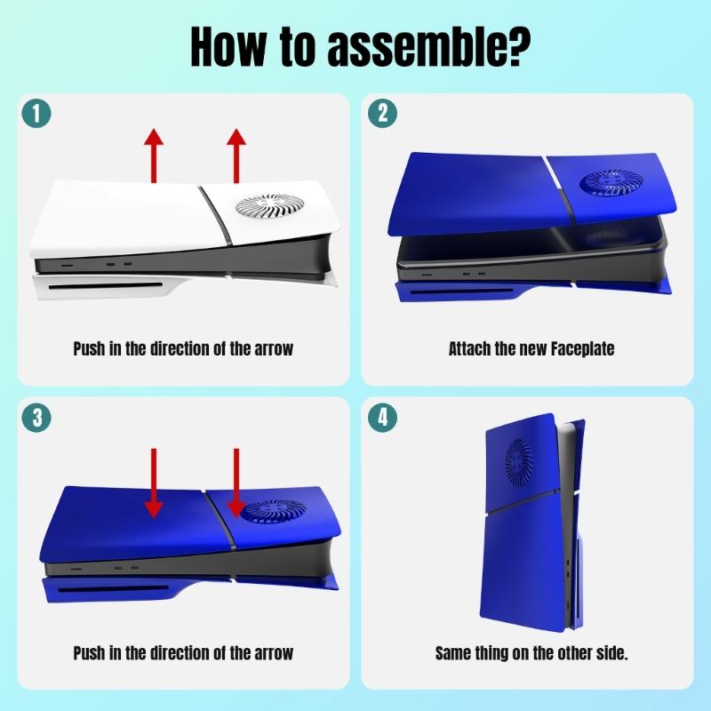 Replacement Hard Faceplate Anti Scratch Shell Protector Cover Game Console Dustproof Case Fit for Slim Disc Version