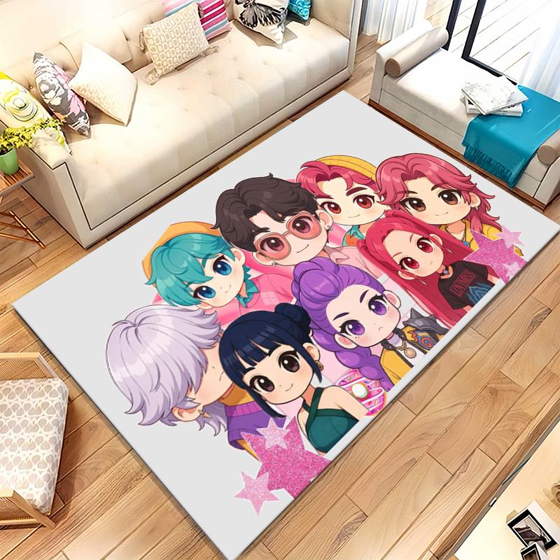 K-Pop Demon Hunters Golden Saja Boys Living Room Non-Slip Area Rug Soft Carpet for Bedroom Playroom Sofa,Home Decor Doormat