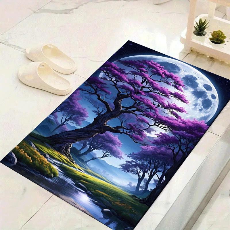 

1pc Cherry Blossom Tree Design Indoor Area Rug - Soft, Anti-Slip, and Durable Gaming Room Decor for Bedroom 60cm by 90cm