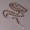 Collana con Ciondolo Rosario di Perle Finte Stile Vintage Ciondoli Religiosi Rosario Cattolico