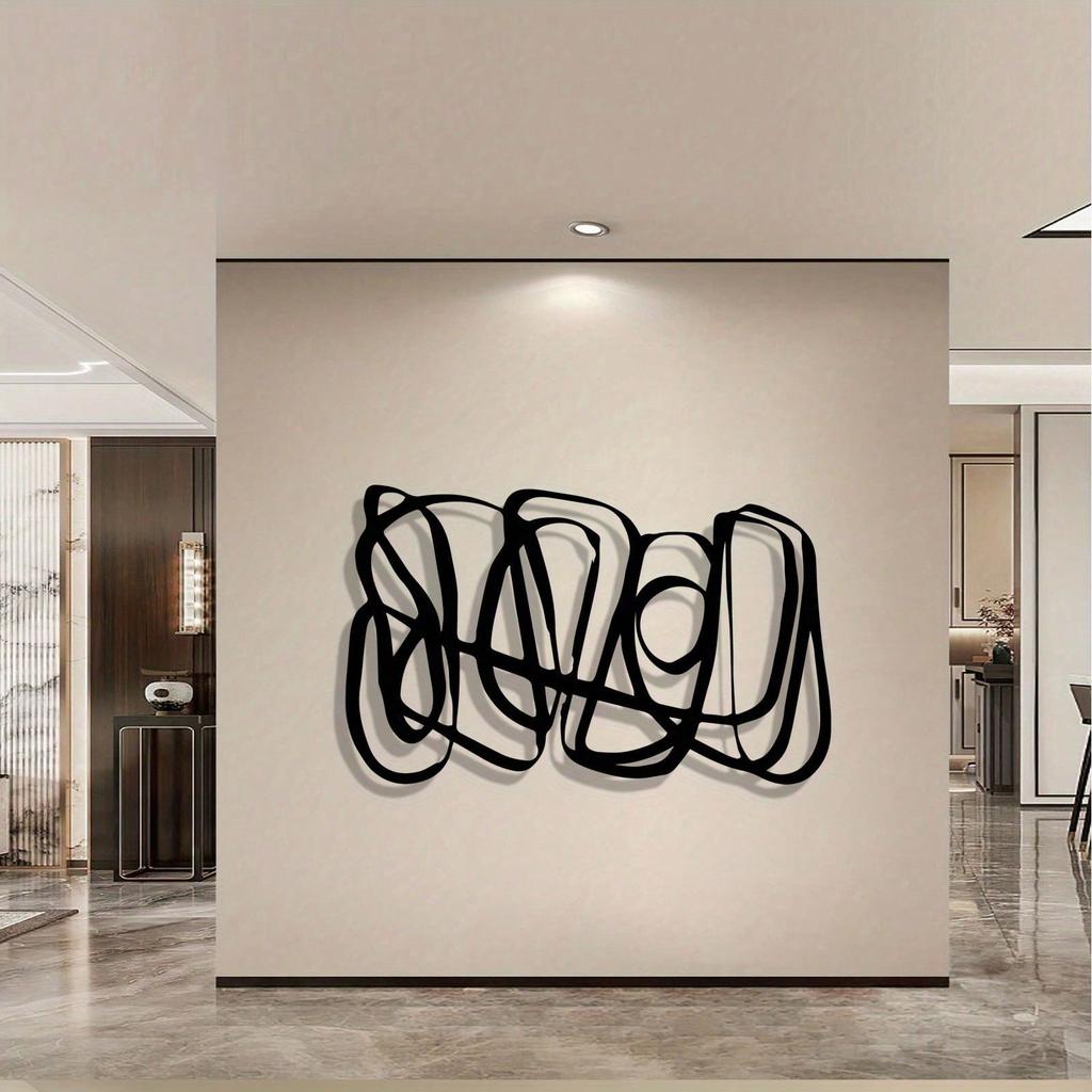 Modern Linjär Metallväggkonst Abstrakt Skulptur Väggdekoration för Hemkontor Samtida Gåva