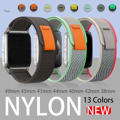 Correa deportiva de nailon para reloj inteligente Ultra 49 mm 7 8 45 mm 41 mm 44 mm 40 mm 42 mm 38 mm Bandas Outdool Pulsera para relojes Series 8 7 6 SE 5 4 3 2 1