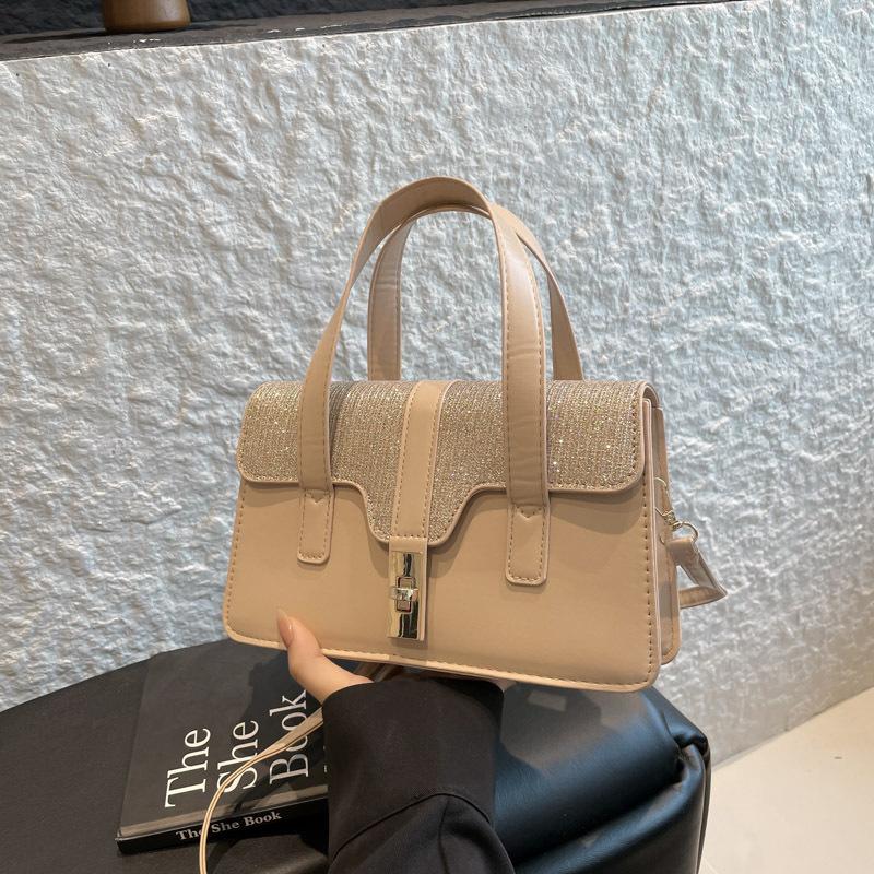 

2025 classic temperament elegant high value handbag small square bag autumn and winter new light luxury fashion commuter women s bag хакі