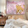 RRilakkuma Bear Anime Tapestry Hippie Flower Dorm Wall Hanging Decor