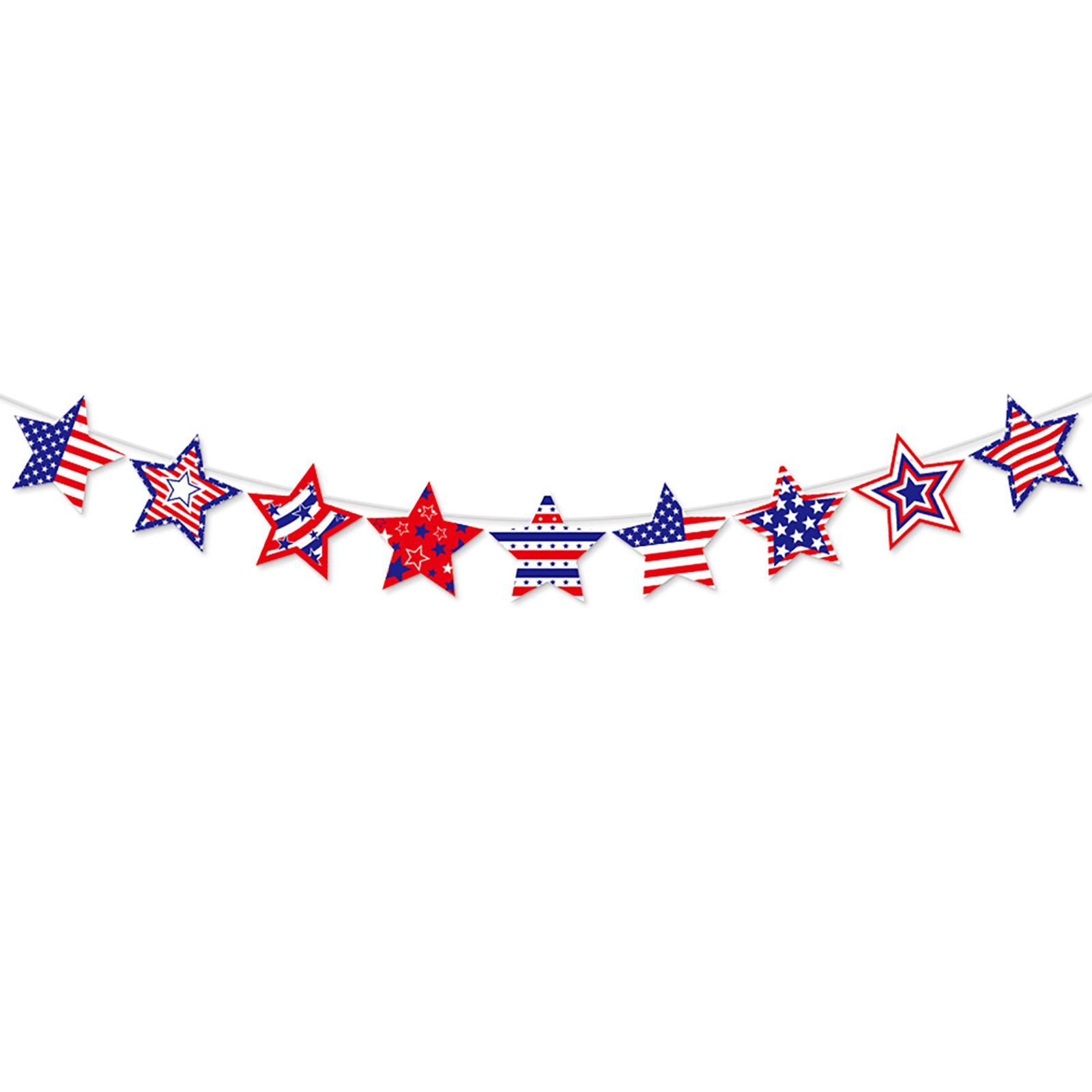 

Independence Day Party Decorations Banner, Holiday Venue Wall Decoration Supplies Pull Tabs One Size